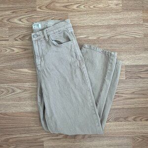 Beige High-Rise Jeans